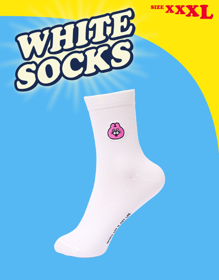 White Socks PINGO Unisex [SIZE M]